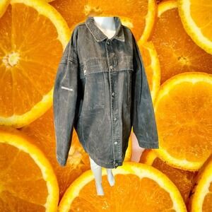 Mecca USA Vintage Denim Jacket XXXL Faded Black Streetwear Baggy Trucker Coat